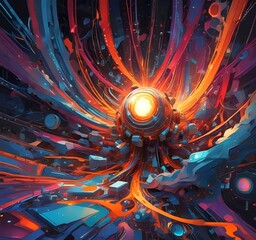Poster - Illustration of abstract technology background.