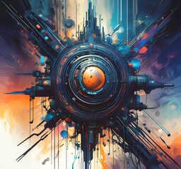 Poster - Illustration of abstract technology background.