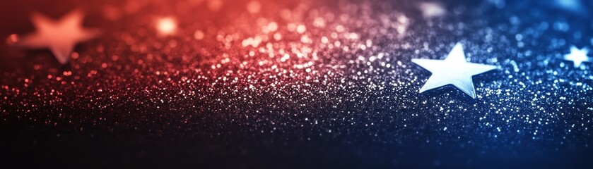 Poster - Patriotic background displays red blue glitter and shining stars