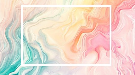 Aufkleber - Abstract marble background with waves and a white frame