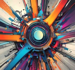 Poster - illustration of abstract technology background.
