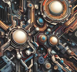 Poster - illustration of abstract technology background.