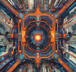 Poster - illustration of abstract technology background.