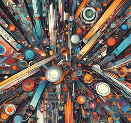 Poster - illustration of abstract technology background.