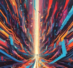 Poster - illustration of abstract technology background.