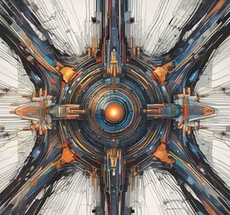 Poster - illustration of abstract technology background.