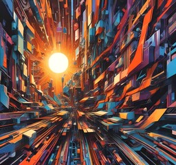 Poster - illustration of abstract technology background.