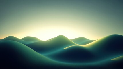 Poster - Sublime undulating landscape with soft light and dreamy ethereal quality