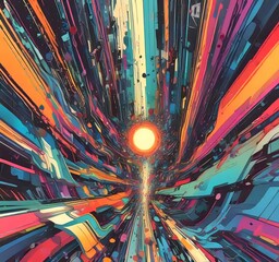 Poster - illustration of abstract technology background.