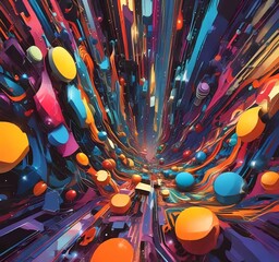 Poster - illustration of abstract technology background.