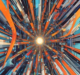 Poster - illustration of abstract technology background.
