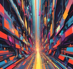 Poster - illustration of abstract technology background.
