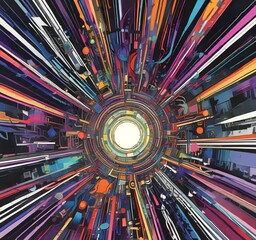 Poster - illustration of abstract technology background.