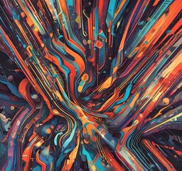 Poster - illustration of abstract technology background.