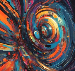 Poster - illustration of abstract technology background.