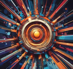Poster - illustration of abstract technology background.