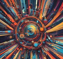 Poster - illustration of abstract technology background.