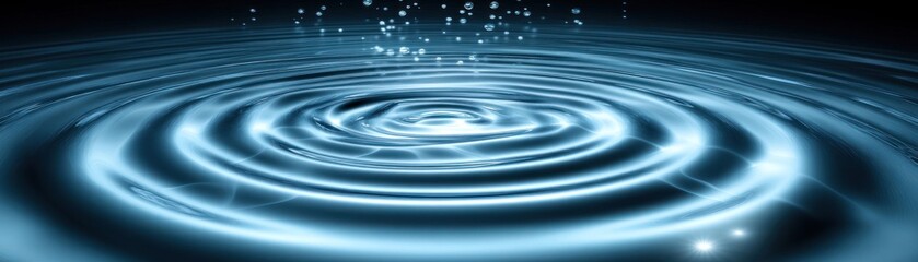 Poster - Concentric ripples spread across the water surface after impact