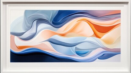 Poster - Framed abstract painting with dynamic flowing shapes and colors