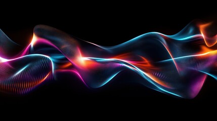Poster - Abstract wave of light and color against a black background