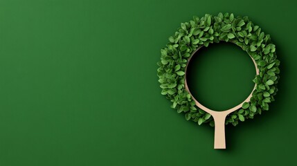 Poster - Green Leaf Tree Design on Solid Background for Nature Themes