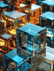 Poster - Abstract cubes wallpaper background