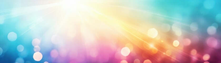 Poster - Bright blue and yellow background featuring a large vibrant sun with a clear sky atmosphere