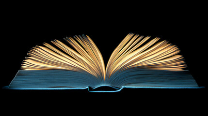 Poster - Open book with glowing pages, symbolizing effective learning and education. The image captures the essence of creativity, imagination, and the power of reading to expand horizons
