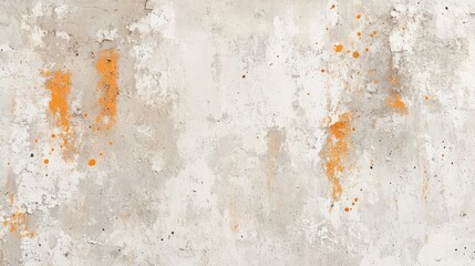 Poster - Textured wall displays aged surface with orange paint splatters