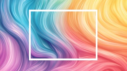 Poster - Colorful flowing lines create a vibrant background framed with white