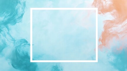 Poster - Abstract smoky background with white frame in the center