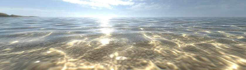 Poster - Sun reflects brilliantly on surface of tranquil ocean waters