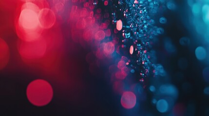 Poster - Abstract photograph showing bright red and blue bokeh lights