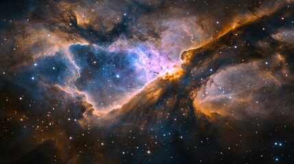 Poster - Detailed view of cosmic dust and glowing gases in space