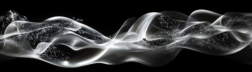 Poster - Abstract image depicts flowing white shapes with contained bubbles