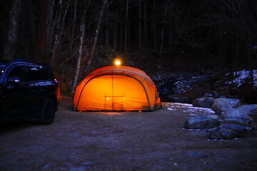 Wall Mural - tent in the night