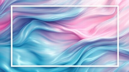 Poster - Abstract swirls of pastel colors within a white frame