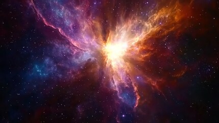 Poster - Majestic nebula shines brightly in a star filled universe