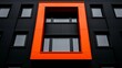 © Sirichai - Abstract Architecture Design with Orange Frame on Black Surface