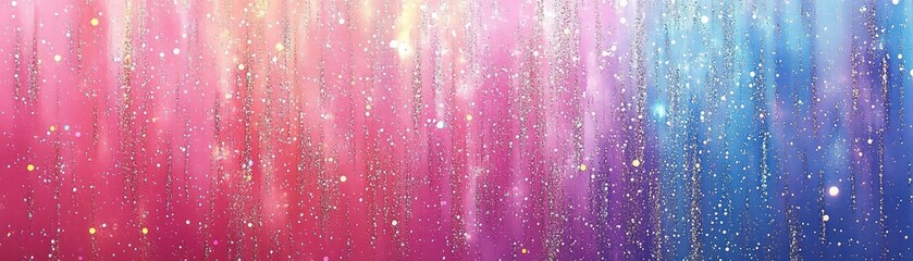 Poster - Colorful gradient background with falling glitter and sparkle effect