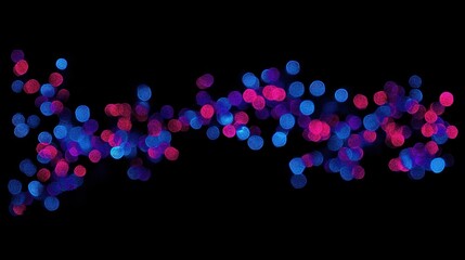 Poster - Out of focus red and blue lights twinkle brightly