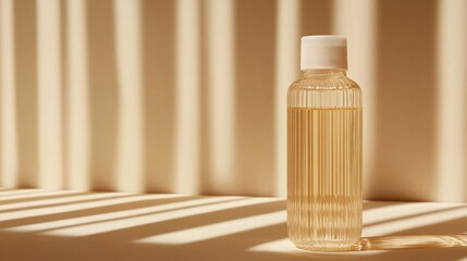 Poster - Transparent bottle with white cap filled with yellow liquid