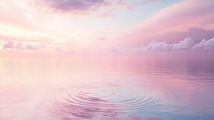 Poster - Pink pastel ocean reflecting the sky with a gentle ripple