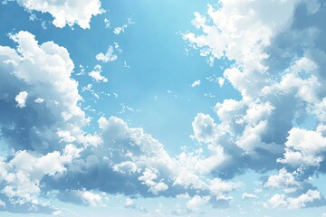 Wall Mural - sunny sky, fluffy clouds, daytime, outdoor, background, design