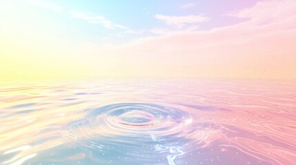Poster - Gentle ripples disturb the colorful surface of a tranquil ocean