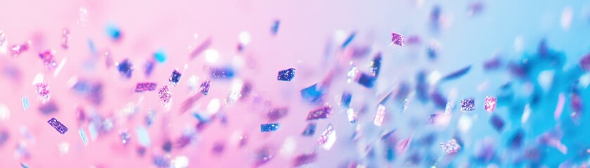 Aufkleber - Colorful confetti pieces floating against a pastel gradient background