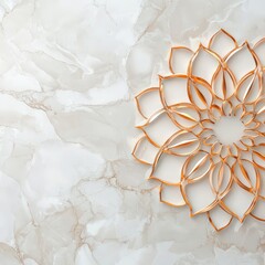Wall Mural - rose gold mandala against a textured marble background