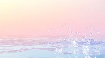 Poster - Water splashes and ripples on the soft pastel background