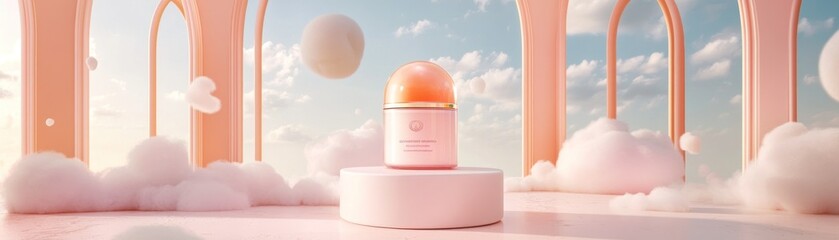 Aufkleber - Beauty product displayed in a fantastical dreamlike surreal setting