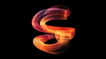 Fototapete - A continuous, flowing G with smooth curves, resembling steam from a hot cup of coffee